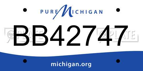 BB42747 Michigan License Plate