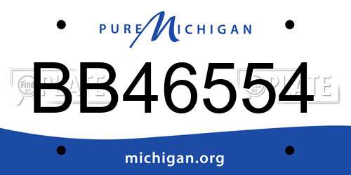 BB46554 Michigan License Plate