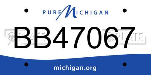 BB47067 Michigan License Plate