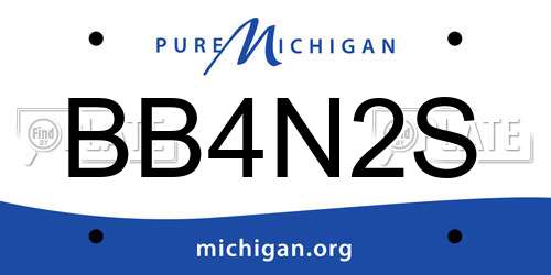 BB4N2S Michigan License Plate
