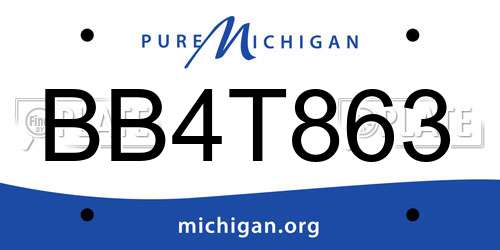 BB4T863 Michigan License Plate