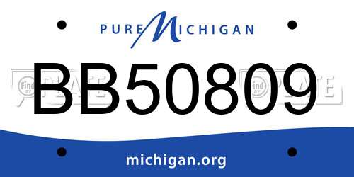 BB50809 Michigan License Plate