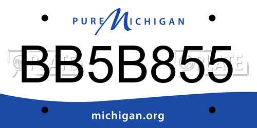BB5B855 Michigan License Plate