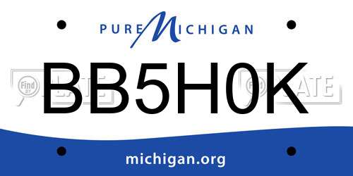BB5H0K Michigan License Plate