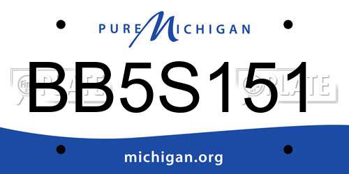 BB5S151 Michigan License Plate