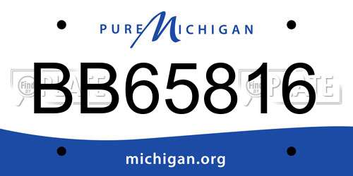 BB65816 Michigan License Plate