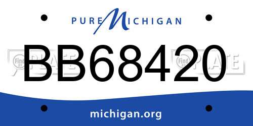 BB68420 Michigan License Plate