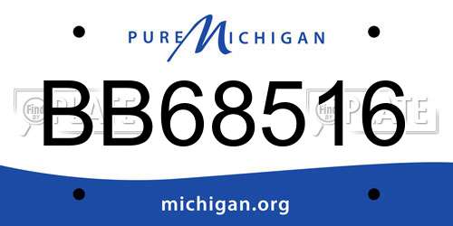 BB68516 Michigan License Plate