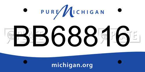 BB68816 Michigan License Plate