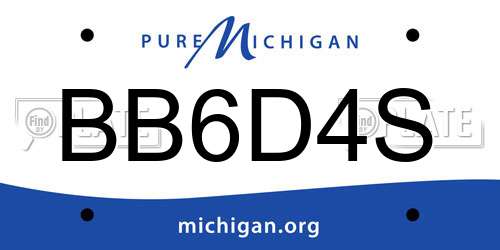 BB6D4S Michigan License Plate