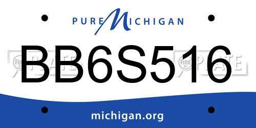 BB6S516 Michigan License Plate