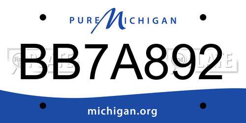 BB7A892 Michigan License Plate