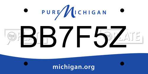 BB7F5Z Michigan License Plate