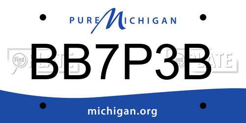 BB7P3B Michigan License Plate