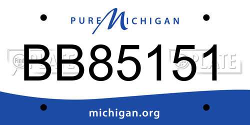 BB85151 Michigan License Plate