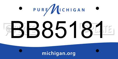 BB85181 Michigan License Plate