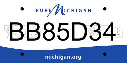 BB85D34 Michigan License Plate