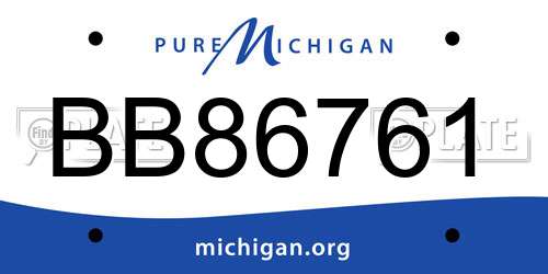 BB86761 Michigan License Plate