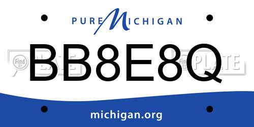 BB8E8Q Michigan License Plate
