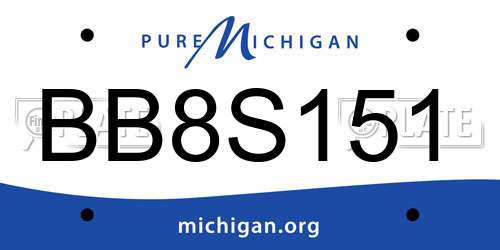 BB8S151 Michigan License Plate