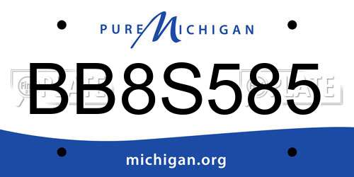BB8S585 Michigan License Plate