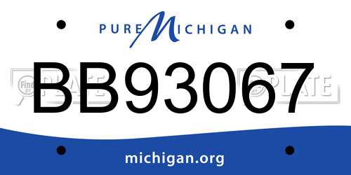 BB93067 Michigan License Plate