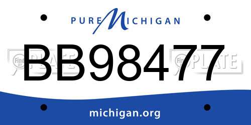 BB98477 Michigan License Plate