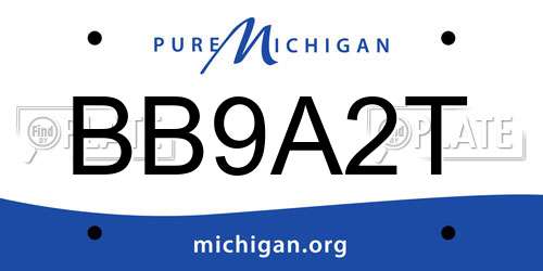BB9A2T Michigan License Plate