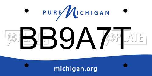 BB9A7T Michigan License Plate