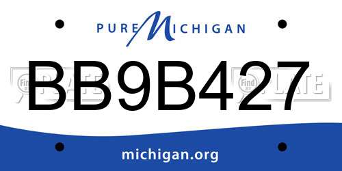 BB9B427 Michigan License Plate
