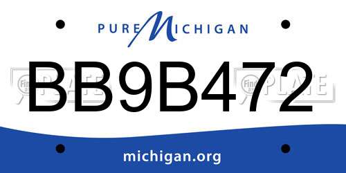 BB9B472 Michigan License Plate