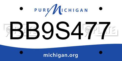 BB9S477 Michigan License Plate