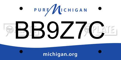BB9Z7C Michigan License Plate