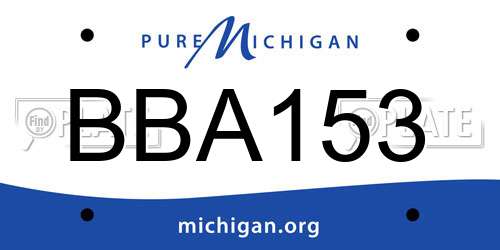 BBA153 Michigan License Plate