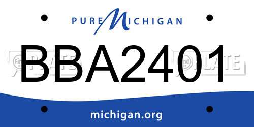 BBA2401 Michigan License Plate