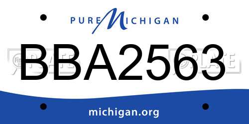 BBA2563 Michigan License Plate