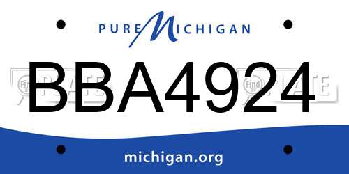 BBA4924 Michigan License Plate