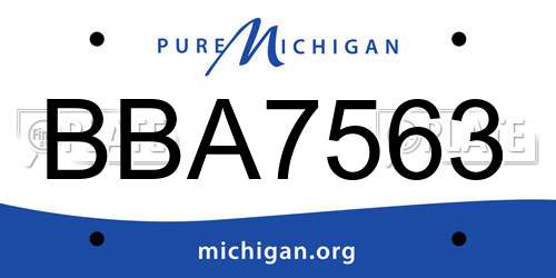 BBA7563 Michigan License Plate