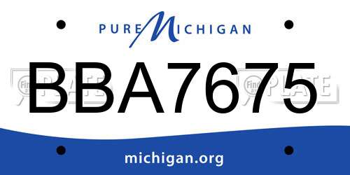 BBA7675 Michigan License Plate