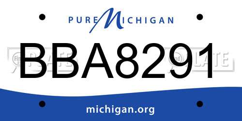 BBA8291 Michigan License Plate