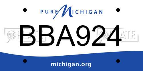 BBA924 Michigan License Plate