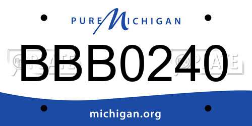 BBB0240 Michigan License Plate