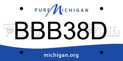 BBB38D Michigan License Plate