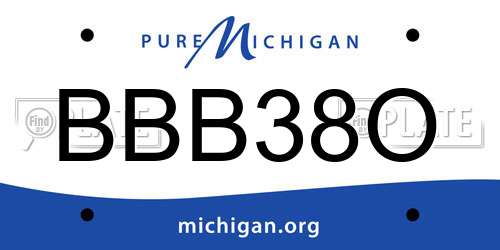 BBB38O Michigan License Plate