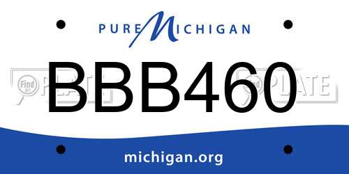 BBB460 Michigan License Plate