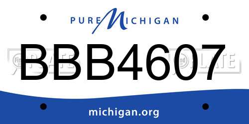 BBB4607 Michigan License Plate