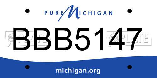 BBB5147 Michigan License Plate
