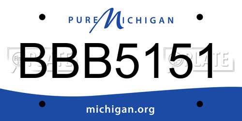 BBB5151 Michigan License Plate