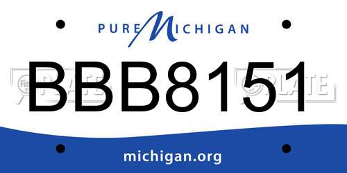 BBB8151 Michigan License Plate