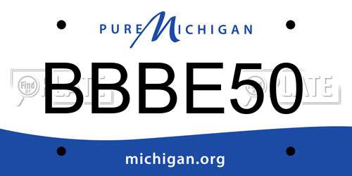 BBBE50 Michigan License Plate